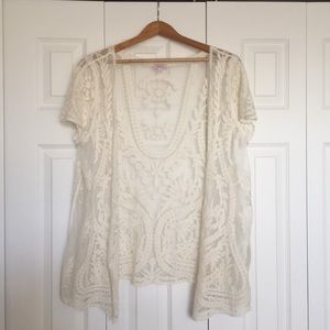 sheer lace cardigan